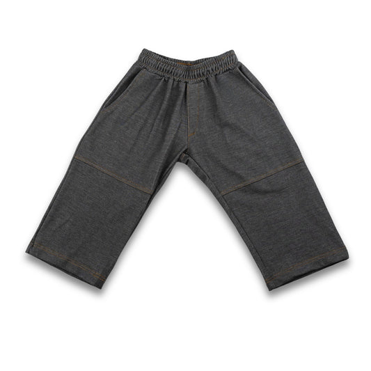 Kids' Bamboo Terry Denim Wide Leg Pants | Charcoal Denim