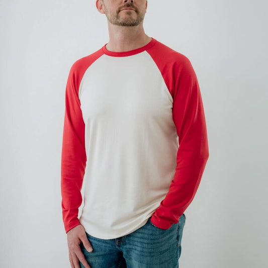 Adult/Unisex Bamboo Baseball Shirt | Berry Cream - additional view