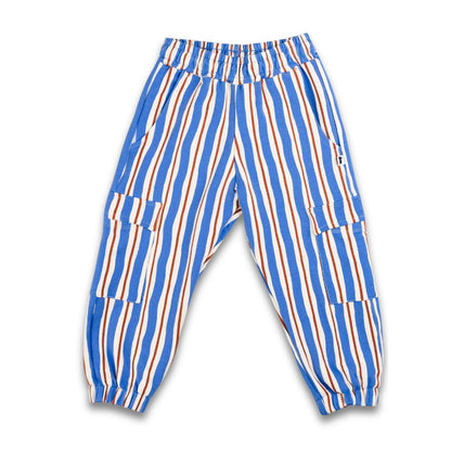 Kids' Bamboo Terry Cargo Balloon Pants | Scandi Stripe