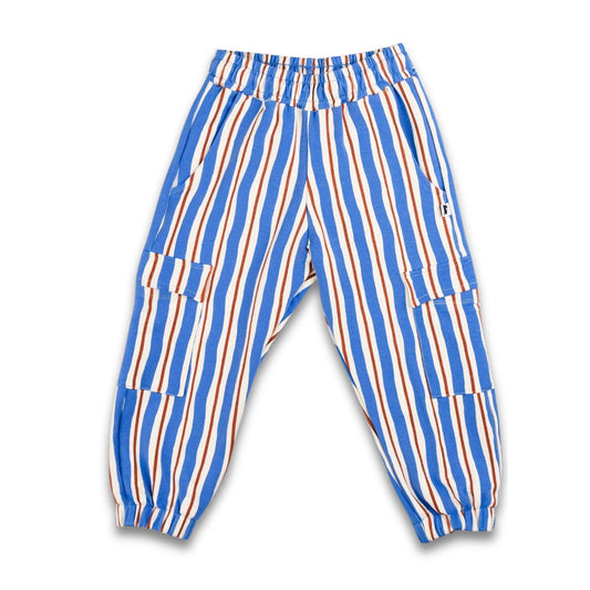Kids' Bamboo Terry Cargo Balloon Pants | Scandi Stripe