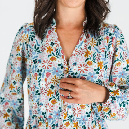 Ladies' Bamboo Puffed Sleeve Dress | Floating Floral
