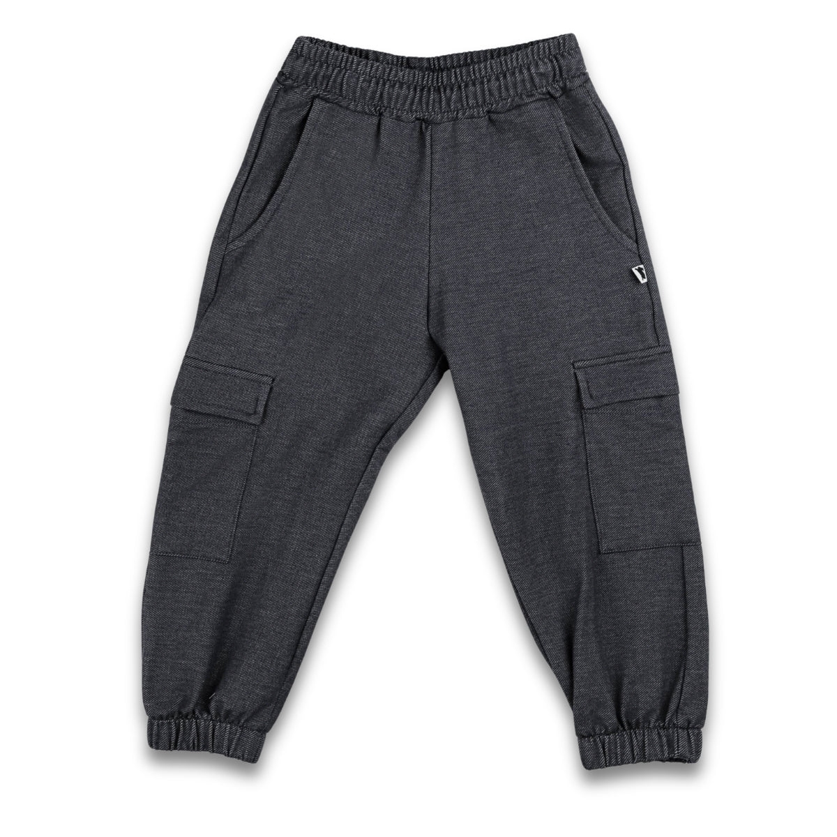 Kids' Bamboo Terry Denim Cargo Balloon Pants | Charcoal Denim