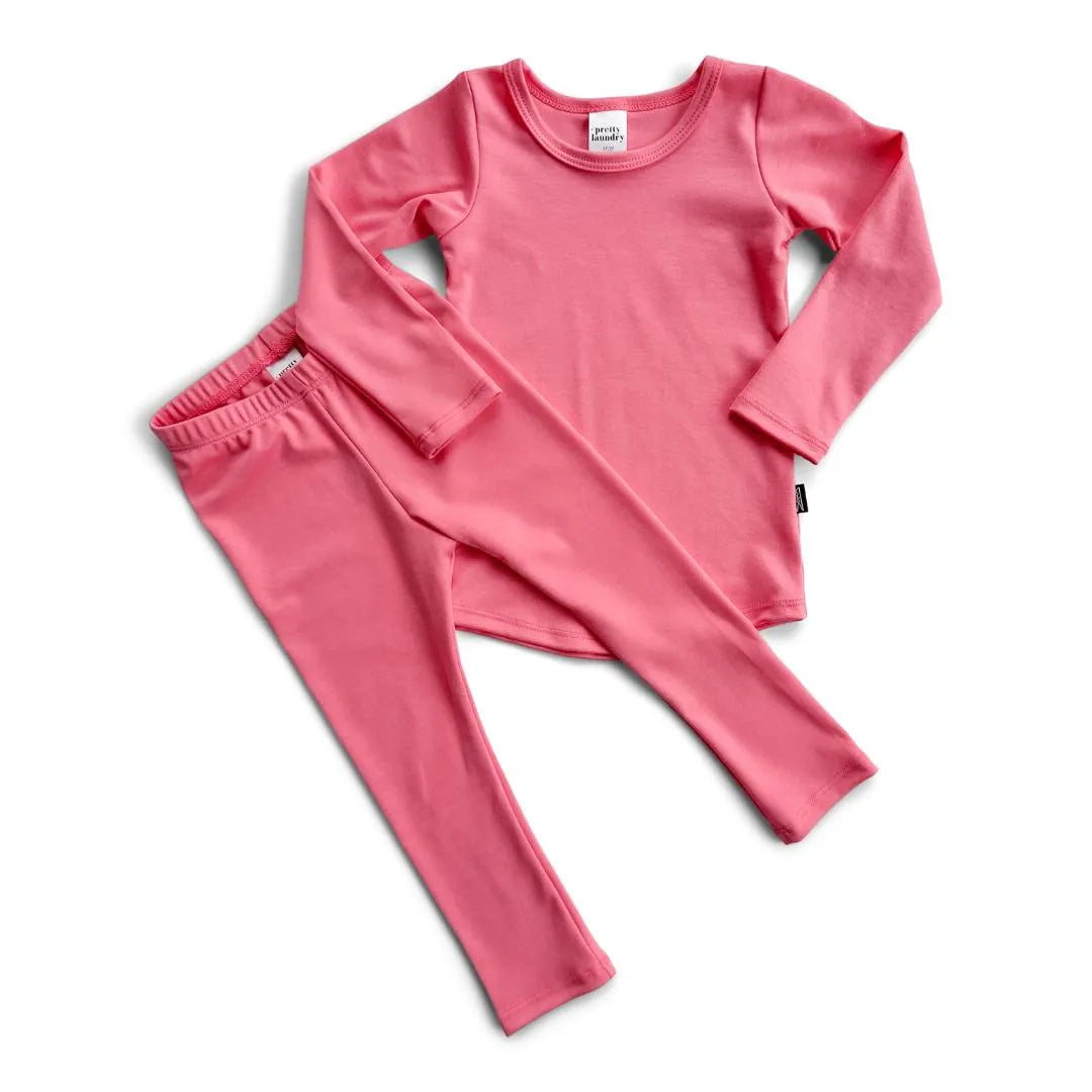 Kid’s Bamboo Pajama 2-Piece Set | Flamingo Pink