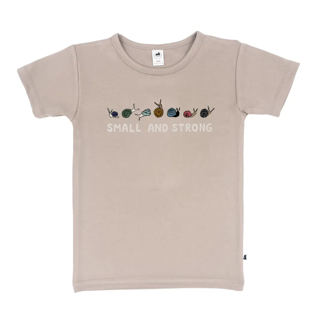 'Small and Strong' Bamboo Slim-Fit T-Shirt | Stone