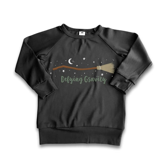 Baby/Kids Bamboo Graphic Raglan Sleeve Pullover | Defying Gravity on Black