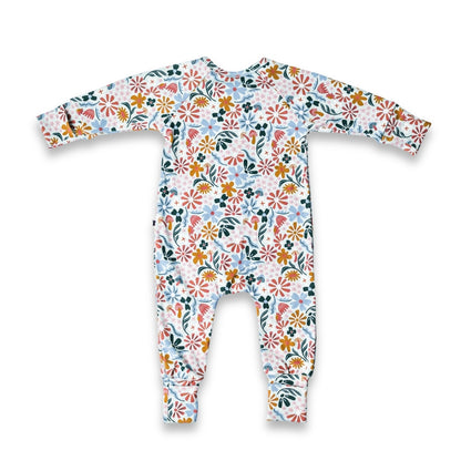 Bamboo Baby Zipper Footed Bodysuit | Floating Floral