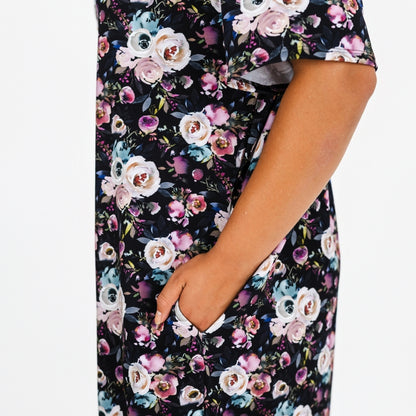 Ladies’ Bamboo Winslow Dress with Placket | Watercolour Floral