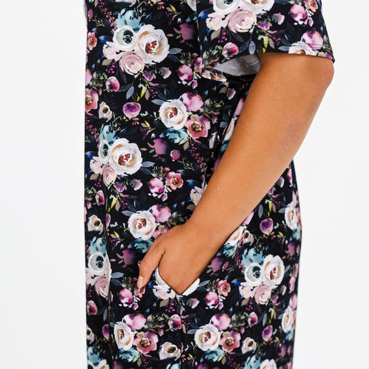 Ladies’ Bamboo Winslow Dress with Placket | Watercolour Floral