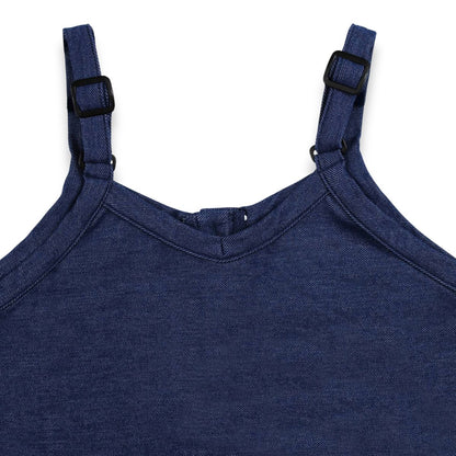 Ladies' Bamboo Terry Denim Romperall | Blue Denim