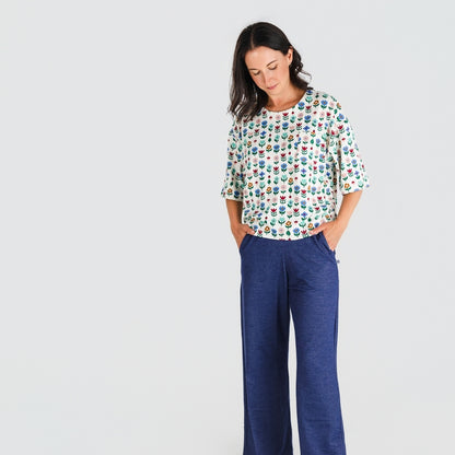 Ladies' Bamboo Boxy Pocket T-Shirt | Block Floral