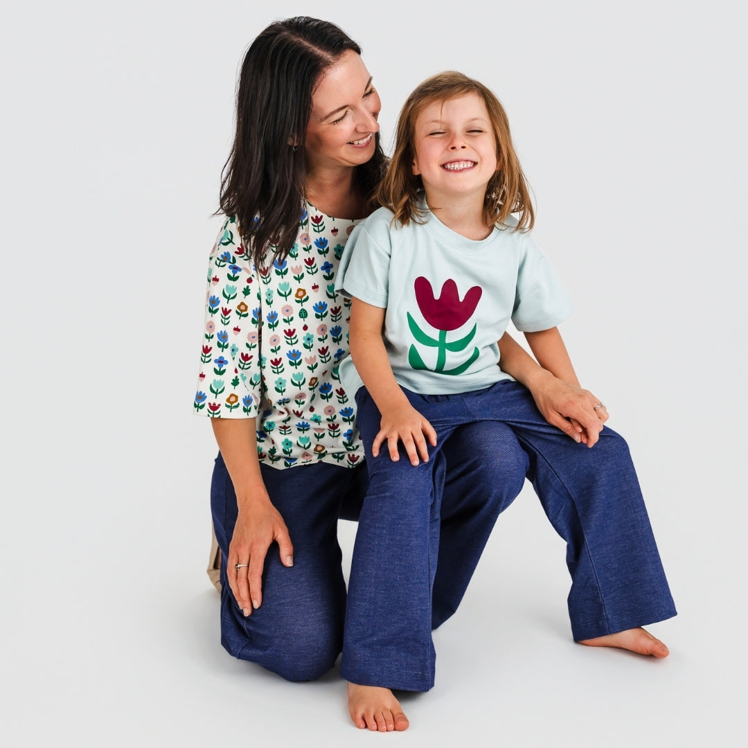 Ladies' Bamboo Boxy Pocket T-Shirt | Block Floral
