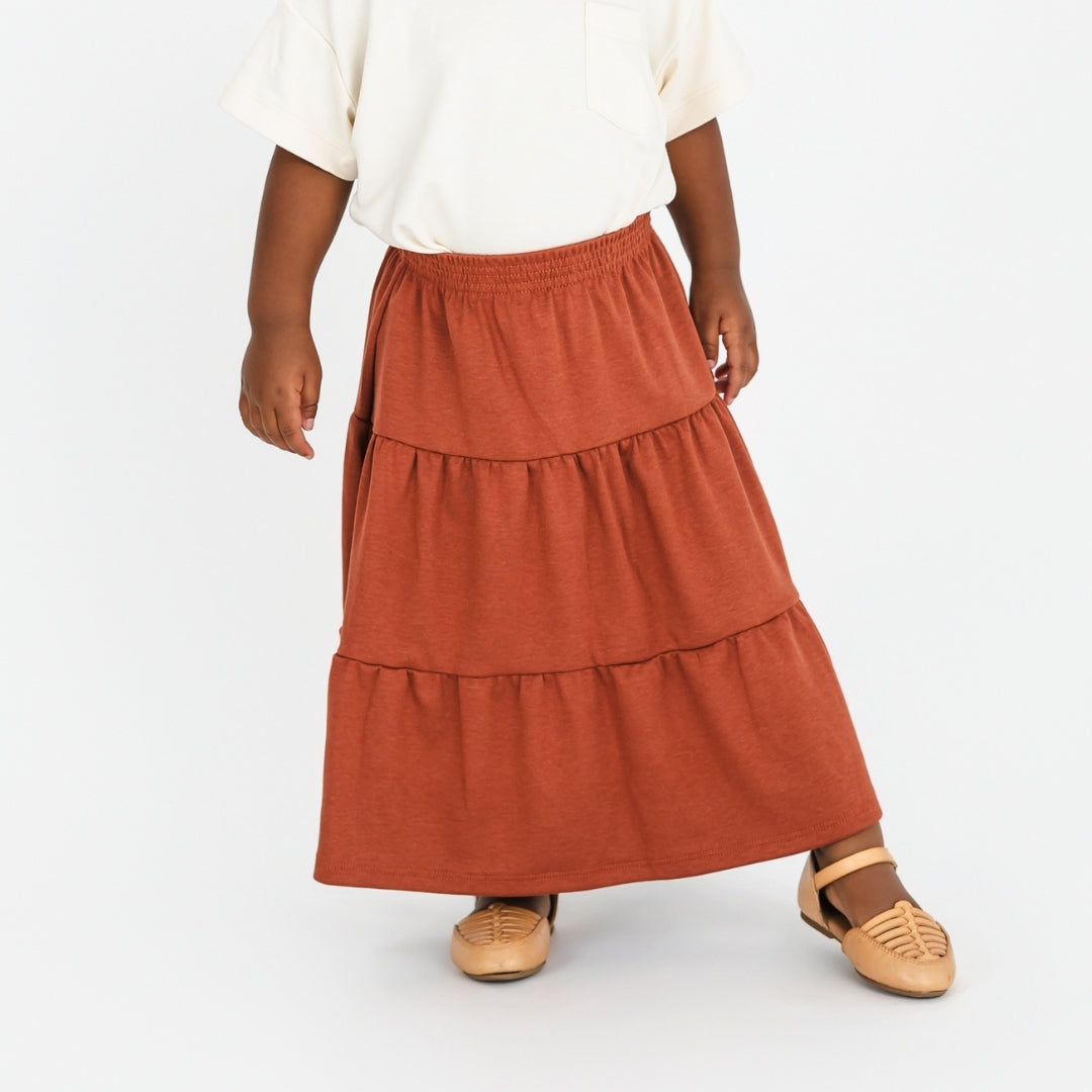 Youth Bamboo Aria Skirt | Burnt Brick