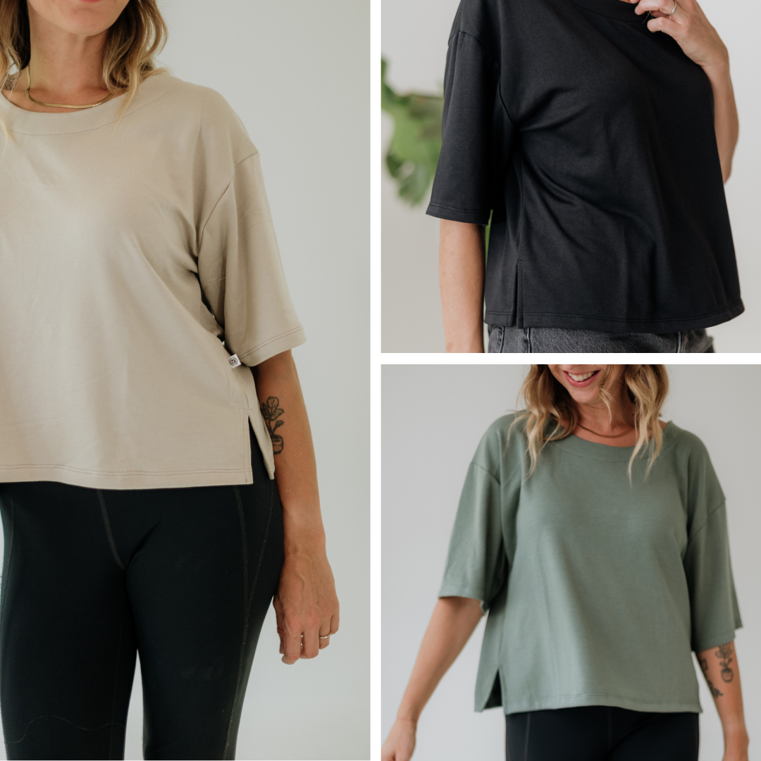 Ladies' Bamboo Cropped Boxy T-shirt