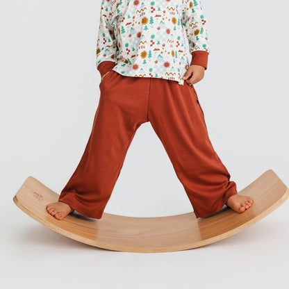 Youth Bamboo Wide Leg Pants | Burnt Brick
