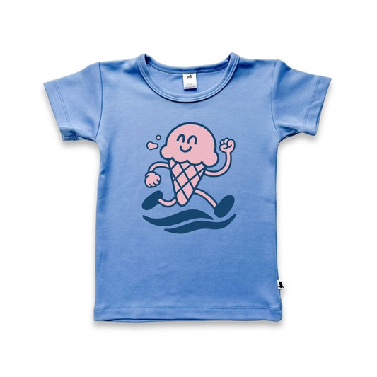 Baby/Kids' Bamboo Graphic T-Shirt | "Happy Crab" | Cream - additional view
