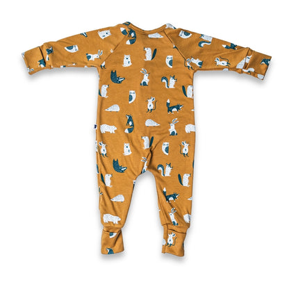 Bamboo Baby Zipper Footed Bodysuit | Scandi Critters