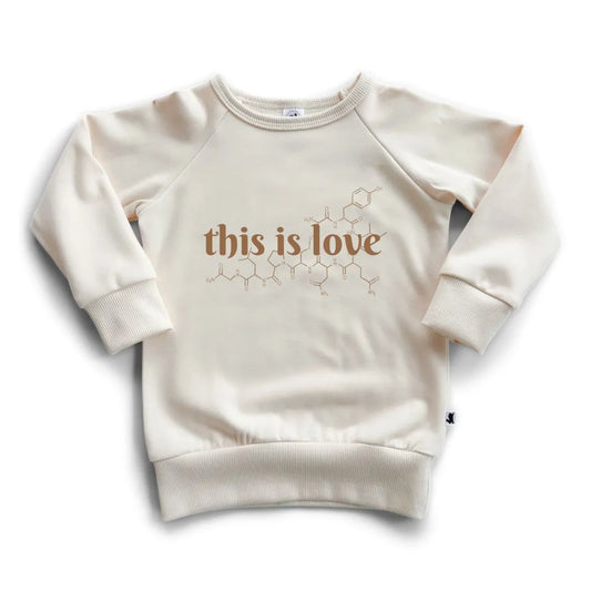 'This is Love' Oxytocin Bamboo Fleece-Lined Pullover | Cream