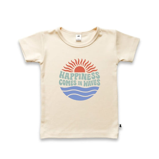 Baby/Kids' Bamboo Graphic T-Shirt | "Happy Crab" | Cream - additional view