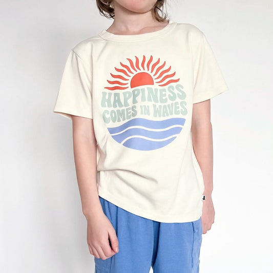 Youth Bamboo Graphic T-Shirt | "Happy Crab" | Cream - additional view