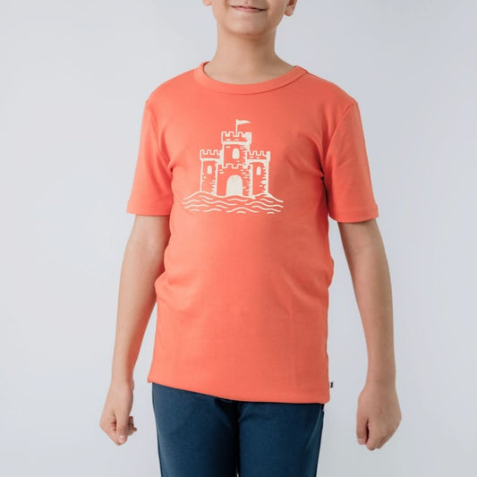 Youth Bamboo Graphic T-Shirt | "Happy Crab" | Cream - additional view