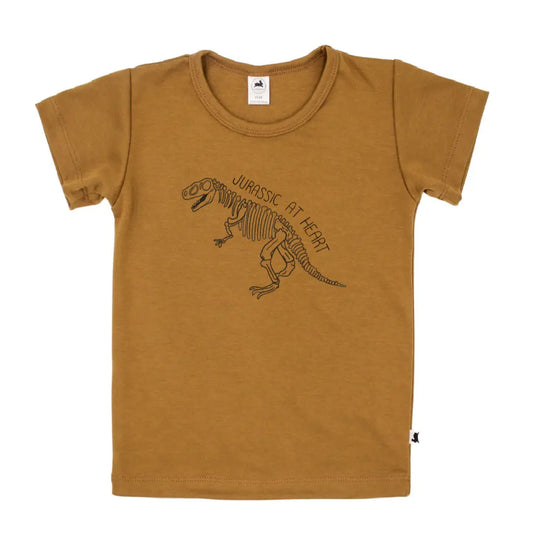 'Jurassic at Heart' Bamboo Slim-Fit T-Shirt | Umber