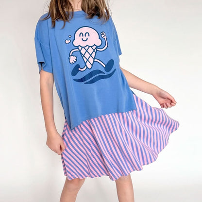 Youth Bamboo Graphic Oversized T-Shirt | "Happiness Comes In Waves" | Cream - additional view