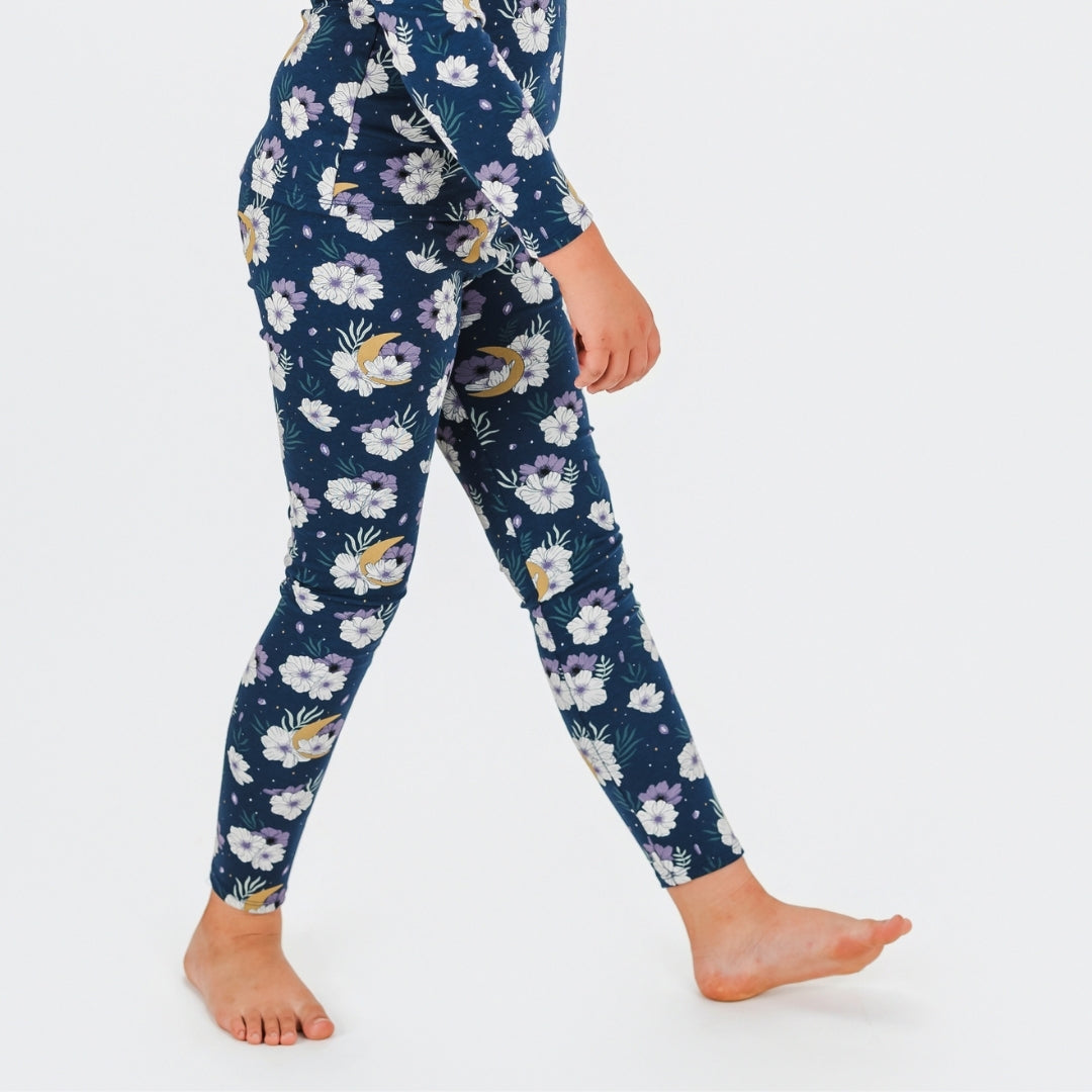 Youth 2-Piece Bamboo Long Sleeve Snug-Fit Lounge Set | Celestial Floral