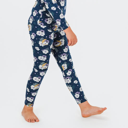 Youth 2-Piece Bamboo Long Sleeve Snug-Fit Lounge Set | Celestial Floral