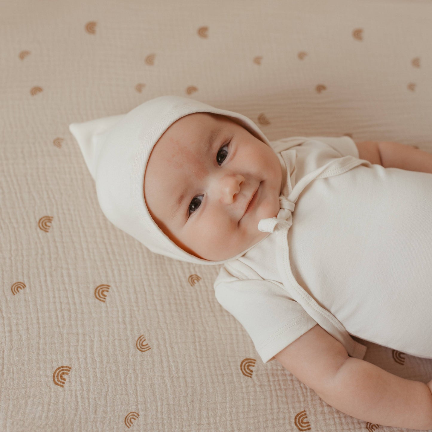 Baby Double Layer Bamboo Pixie Bonnet | Cream