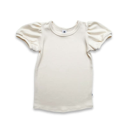 Kids Bamboo Puffed Sleeve T-Shirt | Cream ss26-mini