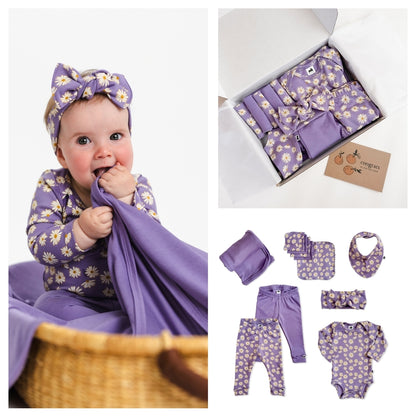 Bamboo Baby Capsule Gift Box | Purple Daisies & Violet