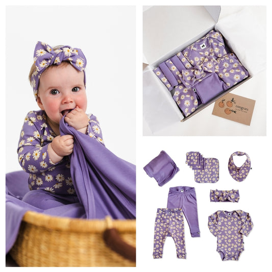 Bamboo Baby Capsule Gift Box | Purple Daisies & Violet