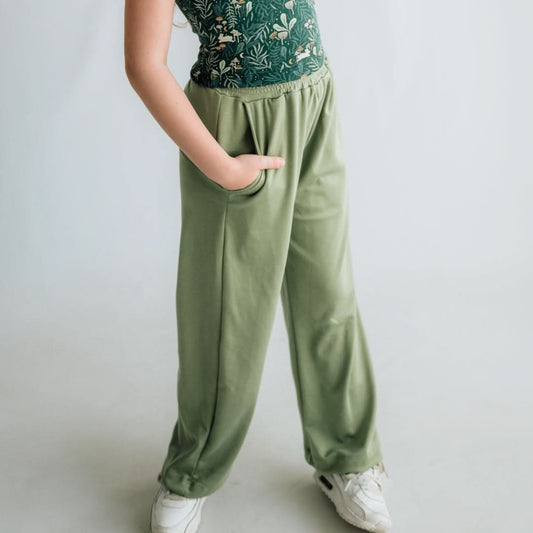 Youth Bamboo Wide Leg Pants | Dusty Lilac - additional view