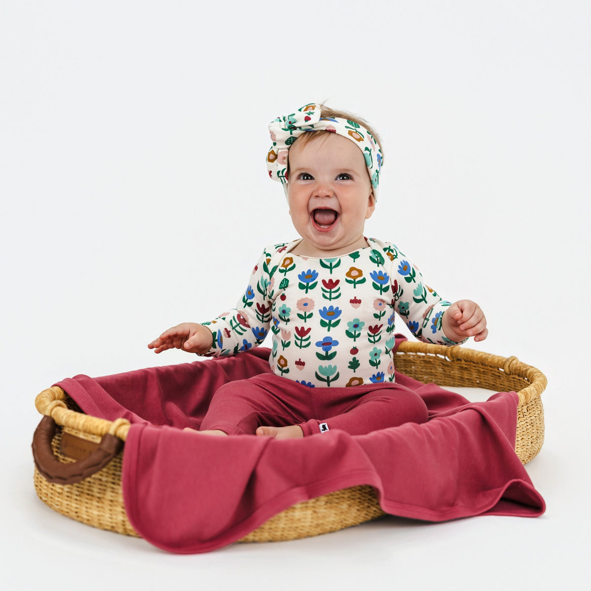 Bamboo Baby Capsule Gift Box | Block Floral & Pomegranate