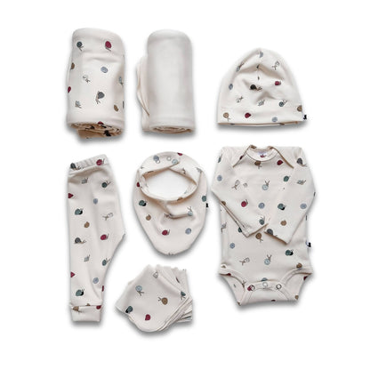 Bamboo Baby Capsule Gift Box - Ditsy Snails & Cream