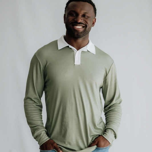 Unisex/Men's Bamboo Rugby Style Shirt | Navy - additional view