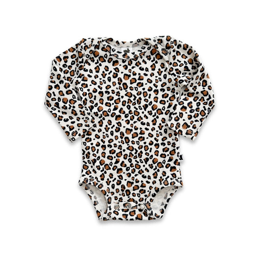 Baby Long-Sleeve Bamboo Bodysuit | Snow Leopard