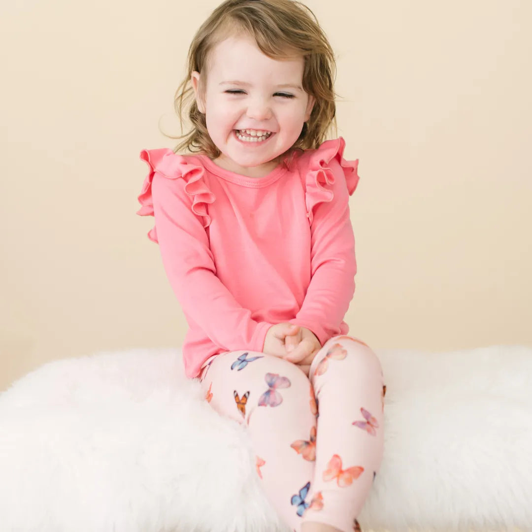 Toddler Leggings in Pink Halftone Butterfly