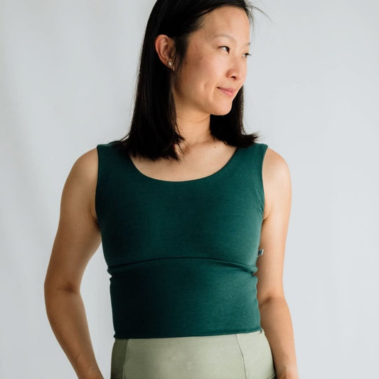Ladies Bamboo Longline Bralette-Style Tank | Black - additional view
