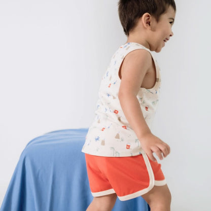 Kids' Bamboo Track Shorts | Parlour Stripe - additional view