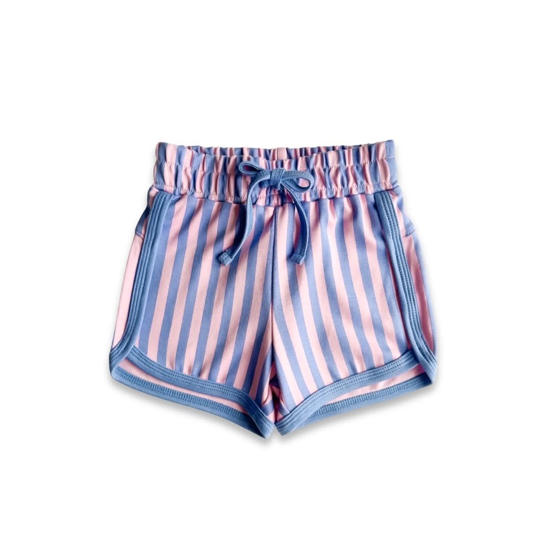 Kids' Bamboo Track Shorts | Parlour Stripe