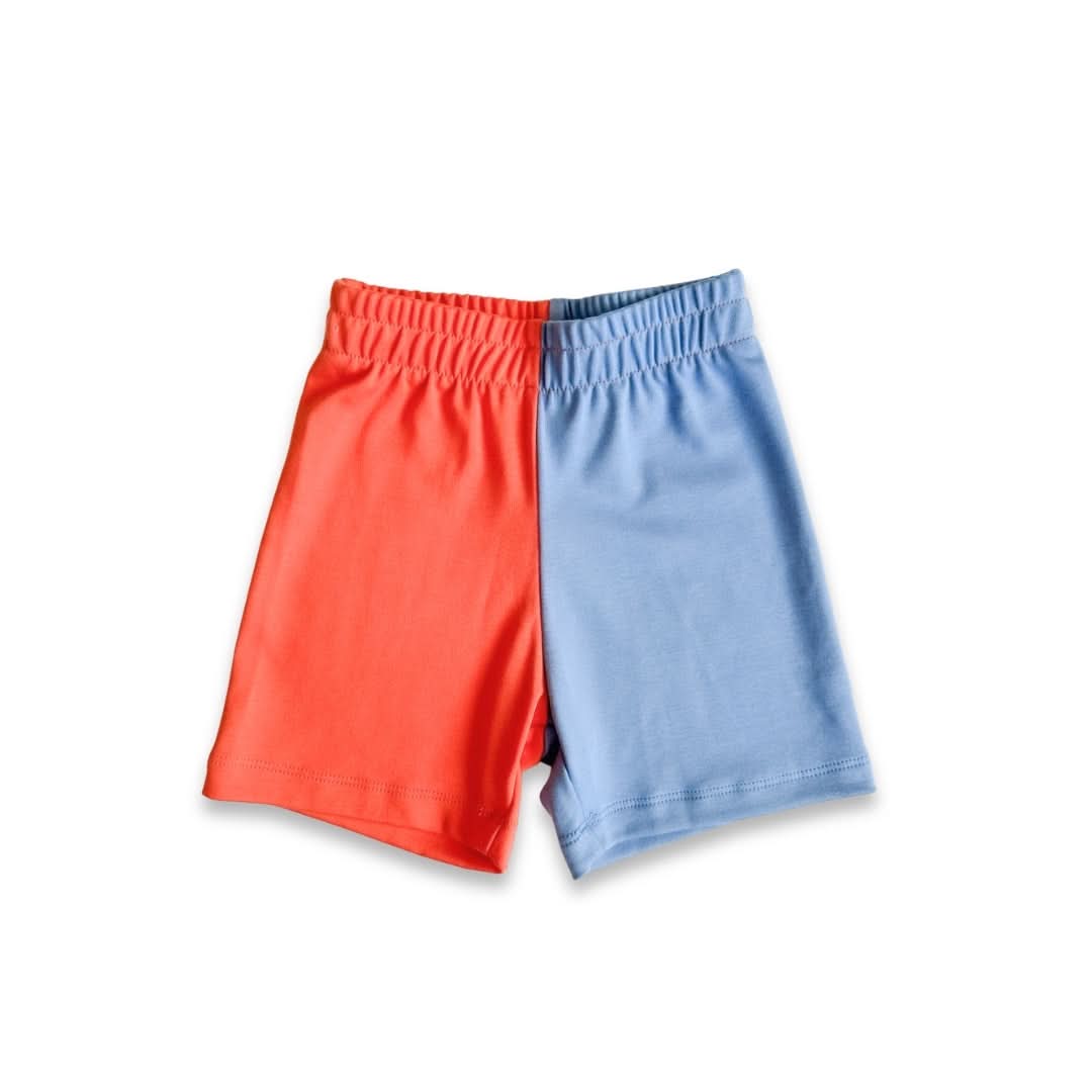 Kids' Bamboo Classic Shorts | Tangerine Crush And Tidal Blue