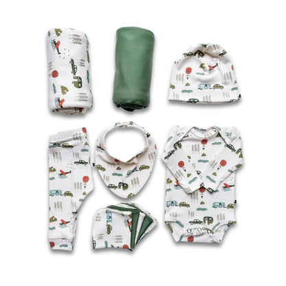 Bamboo Baby Capsule Gift Box - Travel & Leaf Green