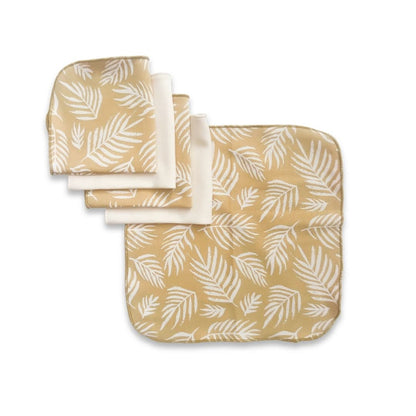 Bamboo Baby Washcloths (Pack of 5) | Antique Floral & Terracotta Rib
