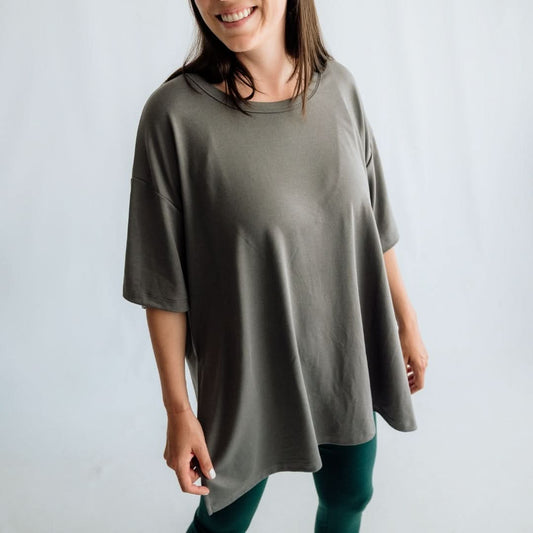 Ladies Bamboo Oversized T-Shirt | Graphite