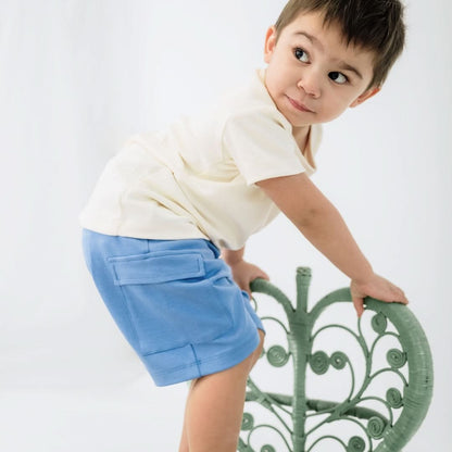 Kids' Bamboo Cargo Shorts | Seaglass Green - additional view
