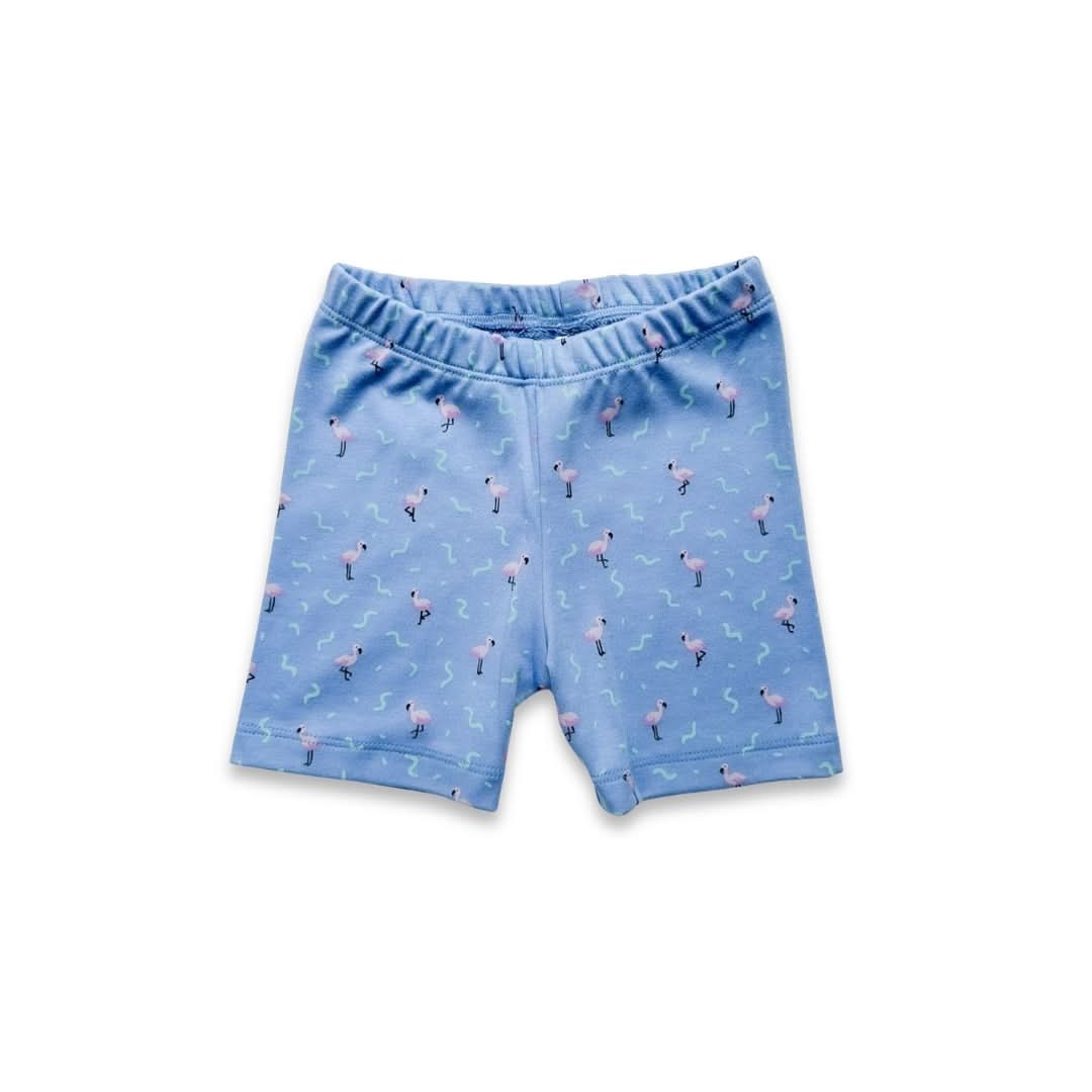 Kids' Bamboo Bike Shorts | Flamingo Party