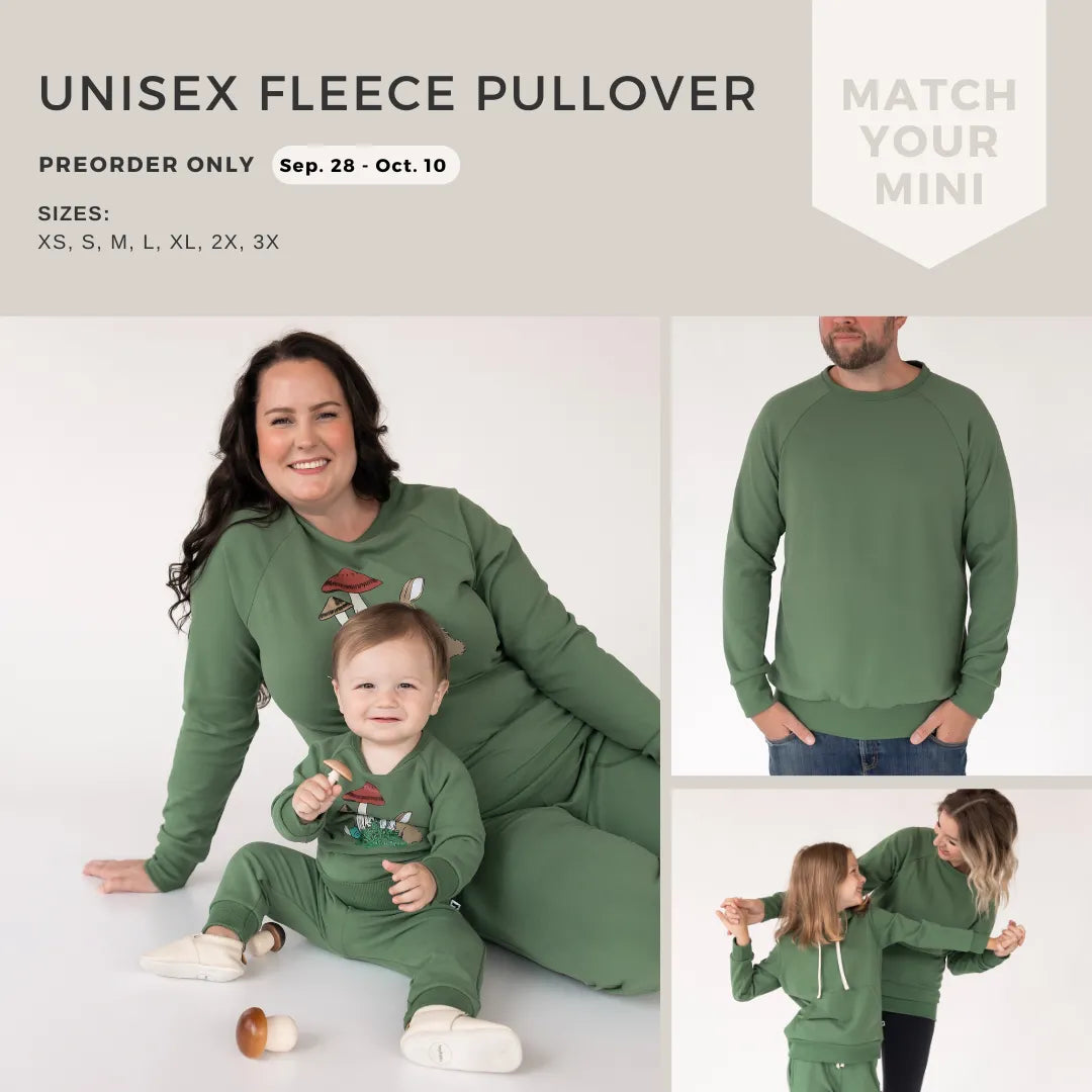 'Wildflower' Bamboo Fleece-Lined Pullover | Leaf Green