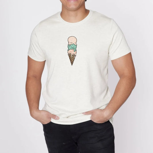 Adult Unisex Ice Cream Bamboo T-Shirt | Ash