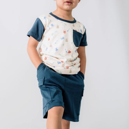 Youth Bamboo Cargo Shorts | Navy